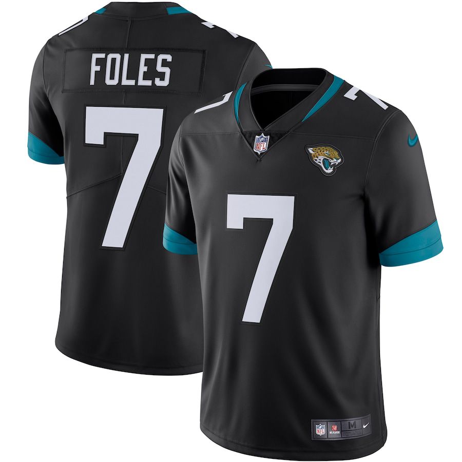 Men Jacksonville Jaguars 7 Nick Foles Nike Black Vapor Limited NFL Jersey